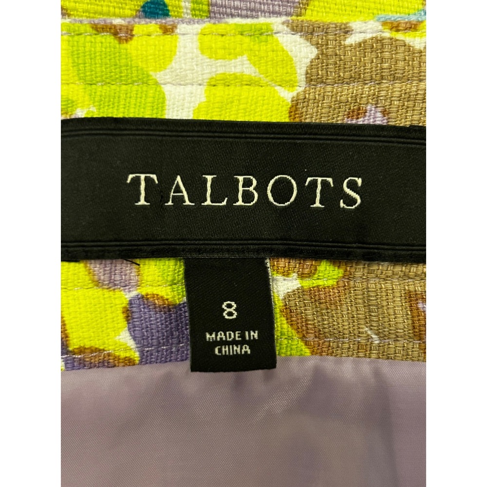 Talbots Garden Floral Canvas Skirt Size 8 Purple Cotton - Picture 12 of 13